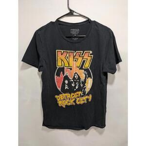 Mens Kiss Black KISS Detroit Rock City Graphic Band Tour Short Sleeve Shirt Sz M
